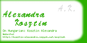 alexandra kosztin business card